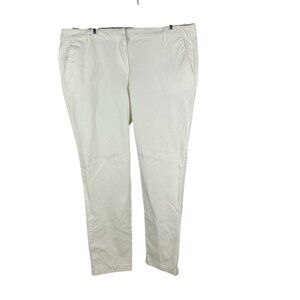 Liz Claiborne Womens White Stretch Pants Size 14 Cotton Blend